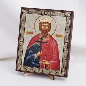Holy GREAT PRINCE VLADIMIR Icon, Personalized Icon, Handmade Orthodox Icon Of The Holy Equal Of The Apostles, Orthodox Icon Home Decor
