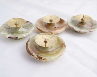 Natural Onyx Candle Holder, Taper Candle Holders, Marble Candle Stick Holder, Marble Candle Holder, Ideal For Large Candles