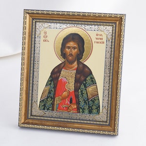 Saint IGOR PRINCE Of CHERNIGOV Icon, Personalized Icon, Orthodox Handmade Icon Of Saint Igor, Christian Icons, Byzantine Icons, 11x13 Icon