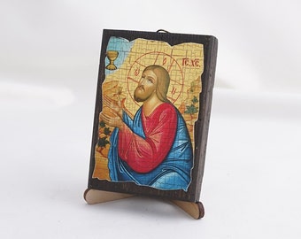 Icon Of Our LORD JESUS CHRIST, Saints Icon, Christian Icons, Handmade Greek Orthodox Icon Of Jesus Christ, Religious Home Decor, Wood Icon