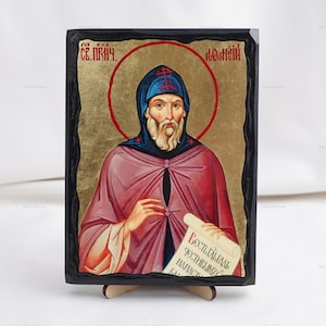 Icon Of SAINT ATHANASIUS Of ALEXANDRIA, Christian Icons, Handmade Orthodox Icon Of Saint Athanasius, Home Decor, Wood Icons 5.1x6.7 inch