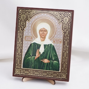 SAINT MATRONA ICON, Personalized Icon, Handmade Orthodox Icon Of St Matrona, Orthodox Icon, Religious Icon Home Decor
