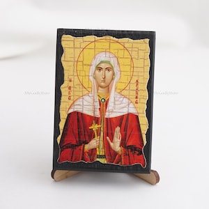 Icon Of SAINT CHRISTINA, Christian Icons, Handmade Greek Orthodox Icon Of Saint Martyr Christina, Religious Home Decor, Wood Icons