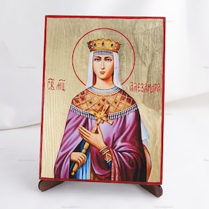 Icon Of SAINT MARTYR ALEXANDRA, Christian Icons, Handmade Orthodox Icon Of Saint Alexandra, Home Decor, Wood Icons 6.7x9 inch