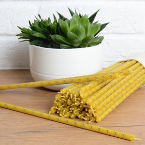 Handmade Yellow Beeswax Candles, High-Quality Ritual and Altar Candles, Decorative Candles, Natural Yellow Wax Candles, 11 Inch Candles
