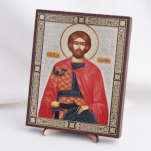 SAINT ALEXANDER NEVSKY Icon, Personalized Icon, Handmade Orthodox Icon Of The Holy Blessed Prince Alexander Nevsky, Orthodox Icon Home Decor