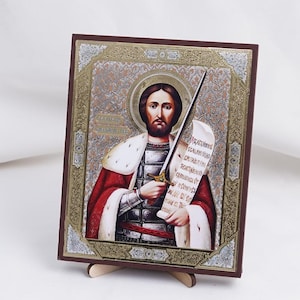 SAINT ALEXANDER NEVSKY Icon, Personalized Icons, Handmade Orthodox Icon Of St. Alexander Nevsky, Orthodox Icon, Religious Home Decor