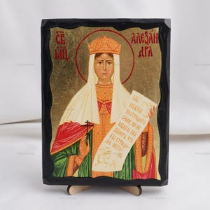 Icon Of SAINT MARTYR ALEXANDRA, Christian Icons, Handmade Orthodox Icon Of Saint Alexandra, Home Decor, Wood Icons 5.1x6.7 inch