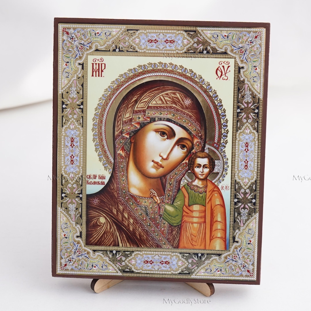 KAZAN MOTHER of GOD Icon, Personalized Icons, Handmade Orthodox Icon of ...