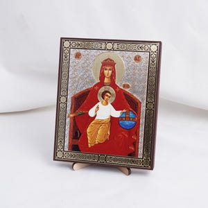 Icoon van de REGISTERENDE MOEDER VAN GOD, gepersonaliseerd icoon, handgemaakt orthodox icoon van de moeder van God-de soeverein, orthodox icoon, woondecoratie
