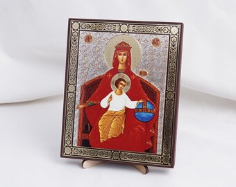 Icon Of The REIGNING MOTHER Of GOD, Personalized Icon, Handmade Orthodox Icon Of the Mother Of God- The Sovereign, Orthodox Icon, Home Decor