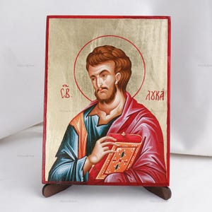 SAINT LUKE The EVANGELIST Icon, Christian Icons, Handmade Orthodox Icon Of Saint Luke, Home Decor, Wood Icon, 6.7x9 inch
