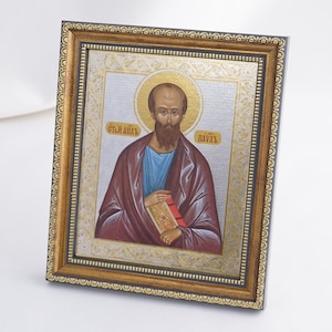 SAINT PAUL The APOSTLE Icon, Personalized Icon, Orthodox Handmade Icon Of St. Paul The Apostle, Christian Icons, Byzantine Icons, 11x13 Icon