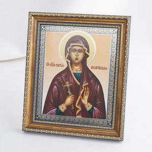 Martyr MARY Of CAESAREA Icon, Personalized Icon, Orthodox Handmade Icon Of Saint Mary, Christian Icon, Byzantine Icon, 11x13 Icon