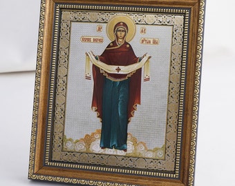 INTERCESSION de l'icône THEOTOKOS, icône personnalisée, icône des saints, icônes faites main, icônes chrétiennes, icônes byzantines, 11 x 13 icône