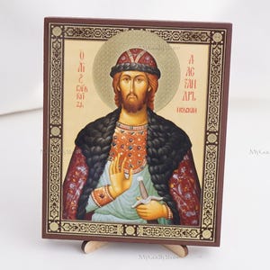 SAINT ALEXANDER NEVSKY Orthodox Icon, Personalized Icon, Handmade Orthodox Icon Of Saint Alexander, Orthodox Icon, Religious Icon Home Decor