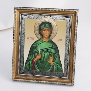 HOLY MARTYR ZLATA Icon, Personalized Icon, Orthodox Handmade Icon Of Saint Zlata, Christian Icons, Byzantine Icons, 11x13 Icon