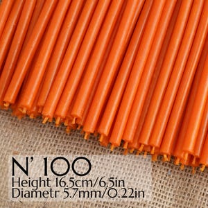 250 Pcs Ritual Candles, Wax Candles Orange Candles N100, Wax Orthodox Candles for Prayer, Ritualkerzen, Church Candles, Home Decoration