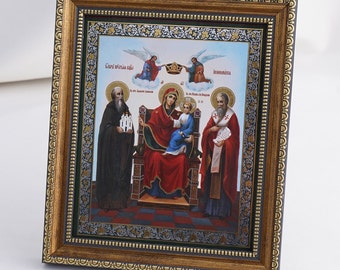 Icon Of The MOTHER Of GOD ECONOMISSA, Personalized Icon, Orthodox Handmade Icon Of Holy Theotokos, Christian Icons, Byzantine Icons