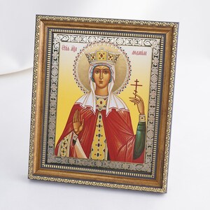 HOLY MARTYR LYUDMILA Icon, Personalized Icon, Saint Lydmila, Silver Handmade Icons, Christian Icons, Byzantine Icons, 11x13 Icon