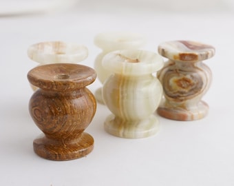Natural Onyx Candle Holder, Taper Candle Holders, Marble Candle Stick Holder, Marble Candle Holder, Ideal For Candles Up To Diameter 8mm
