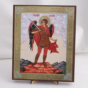 Icon Of SAINT ARCHANGEL MICHAEL, Personalized Icons, Handmade Orthodox Icon Of Saint Michael, Orthodox Icons, Icon Home Decor