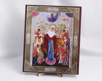 Icon Of The JOY Of All WHO SORROW, Personalized Icon, Handmade Orthodox Icon Of The Theotokos, Orthodox Icons, Religious Icon Home Decor