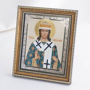 SAINT NICETAS Of NOVGOROD Icon, Personalized Icons, Orthodox Handmade Icon Of Saint Nikita, Christian Icons, Byzantine Icons, 11x13 Icon