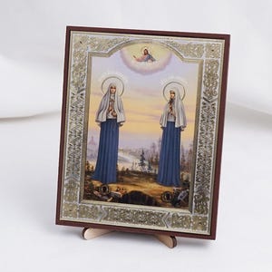 Icon Of SAINTS ELIZABETH & BARBARA, Personalized Icons, Handmade Orthodox Icon Of The New Martyrs, Orthodox Icons, Icon Home Decor