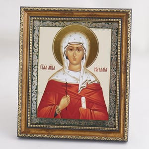 Icon Of SAINT NATALIA, Personalized Icon, Orthodox Handmade Icon Of Saint Martyr Natalia, Christian Icons, Byzantine Icons, 11x13 Icon