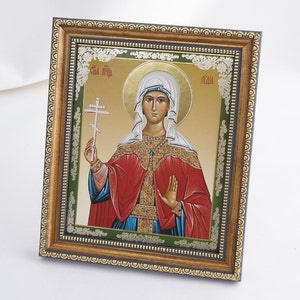 HOLY MARTYR LYDIA Icon, Personalized Icon, Saint Lydia, Silver Handmade Icons, Christian Icons, Byzantine Icons, 11x13 Icon
