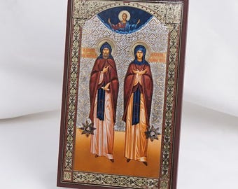 SAINTS PETER And FEBRONIA Icon, Personalized Icons, Handmade Orthodox Icon Of Peter And Fevronia Of Murom, Orthodox Icons, Icon Home Decor
