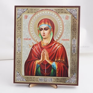 Adoucisseur des coeurs, Icônes personnalisées, Icône orthodoxe faite main de la Mère de Dieu, Icônes orthodoxes, Décoration d'intérieur