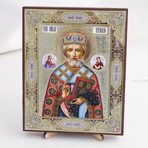 SAINT NICHOLAS Icon, Personalized Icons, Handmade Orthodox Icon Of Holy Father Nicholas, Orthodox Icons, Icon Home Decor