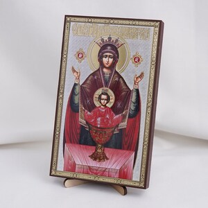 Icoon van de THEOTOKOS van de onuitputtelijke beker, gepersonaliseerd icoon, handgemaakt orthodox icoon, orthodox icoon, religieus icoon woondecoratie