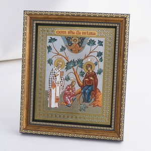 CONVERSATIONAL Icon Of The MOTHER Of GOD, Personalized Icon, Orthodox Handmade Icon Of Mother Of God, Christian Icons, Byzantine Icons