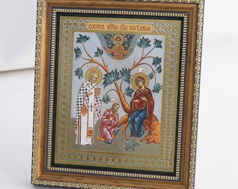 CONVERSATIONAL Icon Of The MOTHER Of GOD, Personalized Icon, Orthodox Handmade Icon Of Mother Of God, Christian Icons, Byzantine Icons