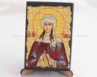 Icon Of SAINT RAISA, Christian Icons, Handmade Greek Orthodox Icon Of Saint Martyr Raisa, Religious Home Decor, Wood Icons