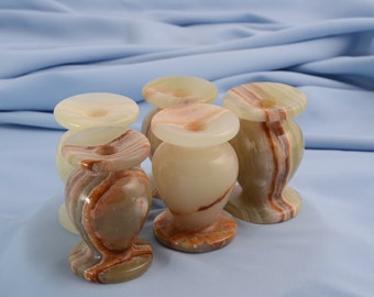 Portacandele, Candeliere in onice naturale per candele sottili, Portacandele in marmo onice, Ideale per candele fino a diametro 9mm Altezza 5,7cm