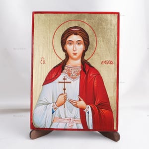 SAINT LOVE Icon, Christian Icons, Handmade Orthodox Icon Of Saint Martyr Love, Home Decor, Wood Icon, 6.7x9 inch