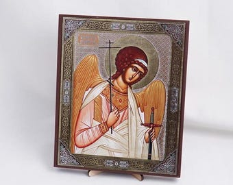 Icon Of GUARDIAN ANGEL, Personalized Icon, Handmade Orthodox Icon Of The Holy Angels, Orthodox Icon, Religious Icon Home Decor