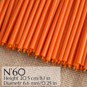 10 - 100 Pcs Ritual Candles, Wax Candles Orange Candles N60, Wax Orthodox Candles for Prayer, Ritualkerzen, Church Candles, Home Decoration