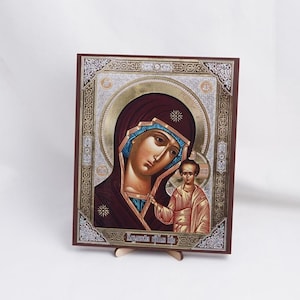 Icon Of The KAZAN MOTHER Of GOD, Personalized Icon, Handmade Orthodox Icon Of Our Lady of Kazan, Orthodox Christian Icon, Icon Home Decor