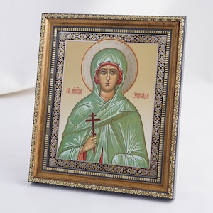 HOLY MARTYR ZINAIDA Icon, Personalized Icon, Orthodox Handmade Icon Of Saint Zenaida, Christian Icons, Byzantine Icons, 11x13 Icon