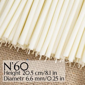 10 - 100 Pcs Ritual Candles, Wax Candles White Candles N60, Wax Orthodox Candles for Prayer, Ritualkerzen, Church Candles, Home Decoration