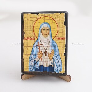 Icon Of SAINT ELIZABETH, Christian Icons, Handmade Greek Orthodox Icon Of Saint Martyr Elizabeth, Religious Home Decor, Wood Icons