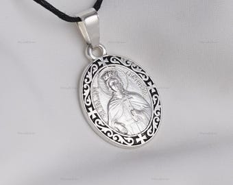 SAINT CATHERINA Orthodox Icon Pendant Necklace, Women Jewellery, Religious Jewellery, Jewellery Gift For Her