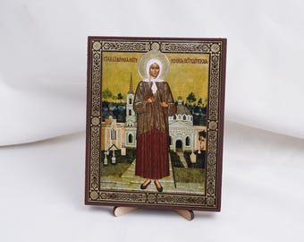 SAINT XENIA Icon, Personalized Icon, Handmade Orthodox Icon Of Blessed Xenia, Orthodox Christian Icon, Icon Home Decor