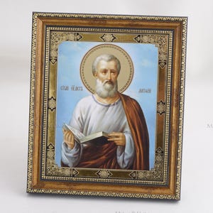 Icon Of SAINT MATTHEW The APOSTLE, Personalized Icon, Orthodox Handmade Icon Of Apostles, Christian Icons, Byzantine Icons, 11x13 Icon