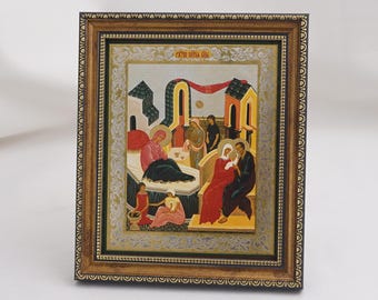 NATIVITY Of The THEOTOKOS Icon, Personalized Icon, Orthodox Handmade Icon Of The Nativity Of The Virgin Mary, Christian Icon, Byzantine Icon